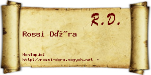 Rossi Dóra névjegykártya